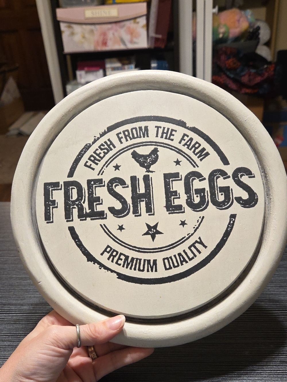 Thick Wooden Fresh Eggs Wall Decor